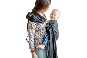 Shabany® - Ring Sling Tragetuch - 100% Bio Baumwolle - Babybauchtrage für Neugeborene Kleinkinder bis 15 KG - inkl. Baby Wrap Carrier Anleitung - schwarz (dreams)