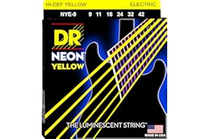 DR STRINGS DR String NYE-9 Neon Yellow Jeu de cordes pour guitare electrique, Jaune