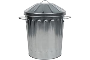 CrazyGadget® Small Medium Large Extra Large Galvanised Steel Metal Dustbin Kitchen House Garden Storage Unit Bin (15L)