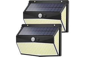 VIFLYKOO ZFITEI Upgraded Solar Lights Outdoor Garden,318LED Solar Garden Lights,300ºWide Angle IP65 Waterproof Outdoor Lights,Solar Security Lights Outdoor Motion Sensor,Solar Fence Lights Ouside(2 Pack)