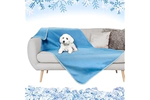 Kritter Planet Kühldecke Katze Hund Bett Wasserdicht, wasserdichte Kühlende Decke Hundedecke für Auto Rückbank Unterwegs Outdoor Sofa Couch Waschbar, Sofadecke Katzendecke Kühlend Klein Blau, 75x130