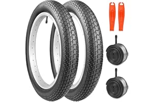 MEGHNA Juego de 2 neumáticos de bicicleta de 12/14/16/18/20/24/26 x 2,35 pulgadas, neumáticos de bicicleta y cámara y elevador de neumáticos premium para uso diario y MTB para bicicleta de equilibrio