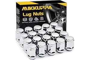 MIKKUPPA M12x1,5 Radmuttern SW19 Ersatz für 2006-2019 Ford Fusion, 2000-2019 Ford Focus, 2001-2019 Ford Escape Aftermarket Räder, 20 Stück Chrom geschlossene Radmuttern