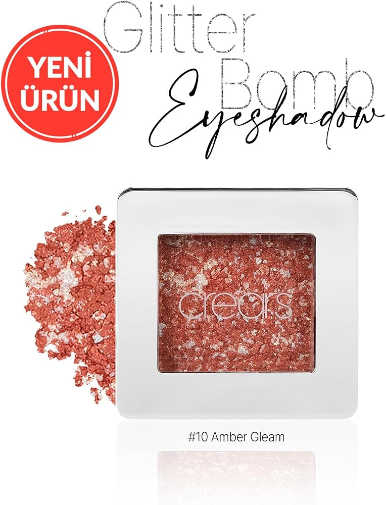 Cre'ars, Mücevher Parlaklığında Yoğun Işıltılı Tekli Far CreArs Glitter Bomb Eyeshadow 10 Amber Gleam