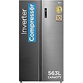 Midea 563 L Side By Side, Frost Free Refrigerator |Digital Display|Stabilizer Free Operation|Inverter compressor (MDRS710FGF46 Bru Steel)