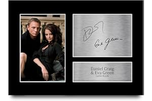 HWC Trading A4 Daniel Craig & Eva Green James Bond Casino Royal Regali Stampati Autografo Firmato Immagine Per Gli Appassionati Di Memorabilia Di Film