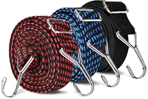 NVGVUP Guma napinająca z haczykami, 3 sztuki ekspanderów pasów mocujących z haczykami, 100 cm, płaski napinacz bagażu, gumowa linka regulowana, napinacz gumowy z haczykami, pas mocujący do roweru,