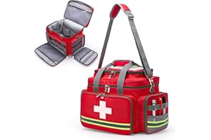 JABNOW Trousse de Secours Vide, Grand Volume,Trousse à Pharmacie Voyage, Sac Infirmiere Liberale, Organisateur de Bouteille de Pilule pour Les Trousses Médicales D’Urgence pour la Maison, Voyage