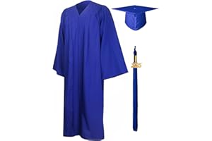 GraduationMall Graduation Gown and Cap for Adults 2025 Year Charm Unisex Matte University Bachelor High School 12Colors