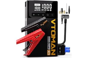 VTOMAN X5 Black Jump Starter Power Pack with Air Compressor, 3500A 12V Car Battery Booster Jump Starter (Up to 9L Gas/8L Diesel Engines), Portable Booster Pack with 160PSI Digital Tire Inflator