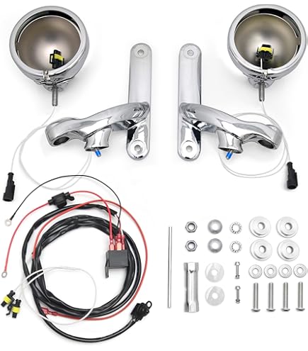 Motorfiets universele lichtenbeugel, voor koplamp, mistlamp, richtingaanwijzers, past op Harley Dyna, Honda, Suzuki, Yamaha, Kawasaki (chroom