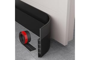 MARICATO Burlete Puerta Entrada, Burlete Puerta Burlete Aislante Puerta Exterior Autoadhesivo, Burlete Bajo Puerta Antipolvo Insonorización Aislamiento Acústico Prueba De Viento y Agua 100x5cm(Negro)