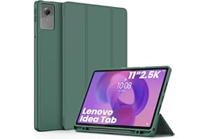 EasyAcc Etui na Idea Tab 2025 27.9 cm z uchwytem na ołówki (TB-336ZU TB-336FU) Smukłe etui ochronne ze stojakiem skóra PU, ciemnozielone