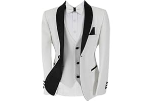 SIRRI Traje de Esmoquin Brillante para niños, Conjunto de 6 Piezas para Fiesta de graduación y Boda con Purpurina