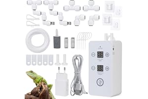 CPROSP Sistema di Nebulizzatore per Terrario Rettili, Umidificatore per Rettili Automatico con Timer e Rotazione Regolabile a 360°, Umidificatore per Terrario o Fiori di Piante