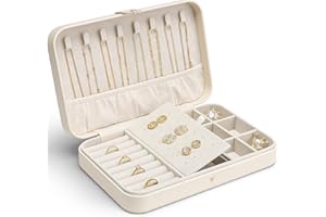 Vlando Portagioie moderno Middle, portagioie da donna e da donna, in pelle, per orecchini, collane, bracciali, idea regalo per adolescenti