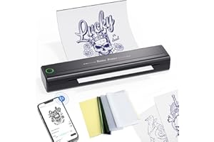 BIOMASER Bluetooth Tattoo Drucker Tattoo Printer H1 Professionelle Transfer Drucker Tattoo Stencil Printer Thermodrucker Kompatibel mit iPad & Telefon & PC für Anfänger Tattoo Künstler