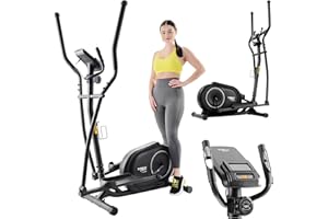TREX SPORT Crosstrainer für zuhause TX-400CT Dash | Ellipsentrainer mit 10-stufigen Widerstand, Pulssensoren, Display, Tablet-Halterung | leise, bis 120kg