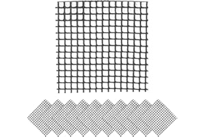 Jenngaoo Almohadilla de Malla para Macetas - 10 Uds. de Plástico Negro, Alfombrilla de Rejilla Inferior para Bonsái y Drenaje de Jardín (Squares 5x5cm)