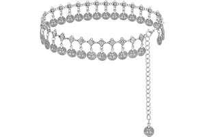 LIMHOO Western Chain Belt for Women Concho Metal Waist Chain for Dresses Western Cowgirl