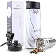 Sivaphe Sport Flask Insulated Water Bottle 500ml with Tea Infuser Leak Proof Stainless Steel Double Walled Keep Hot with 2 Lids for Travel, Camping, Home Marble Pattern