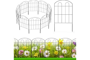 LIANTRAL Garden Fence 28 Pack, Animal Barrier Fence, Rustproof Metal Fence Panels, No Dig Fence Patio Border Animal Fencing for Dog Rabbit Yard Patio Outdoor Decor, Total 61 cm (H) x 924 cm (L)