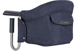 Inglesina Fast, Asiento de Mesa Plegable, Azul (Ocean Navy), Fácil de Transportar, Lavable, Instalación Segura, Hasta 15 kg, 35 x 27 42 cm