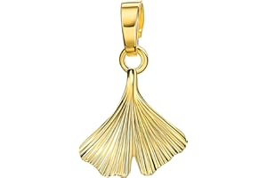 JEVELION Gold Anhänger mit Ginkgo-Blatt Anhänger Gold für Damen als Ketten-Anhänger mit Schmuck-Etui + Zertifikat
