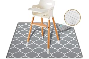 ReignDrop,Alfombrilla extra grande para silla alta, alfombra de juegos, picnic, arte, manualidades para bebé, niños, reutilizable y antisalpicaduras para mascotas, Enrejado cuadrifolio