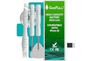 GadFull Battery for iPhone SE (2016 Model) with High Capacity | 2025 Year of Manufacture | Repair Kit with Instructions & Replacement Adhesive Strips Set | Without Charging Cycles | Works with All