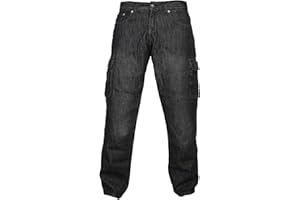 newfacelook Men's Denim Motorcycle Motorbike Cargo Trousers Jeans with Aramid Protection