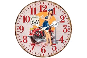 BY SIGRIS Signes Grimalt Reloj Pared Route 66 Adorno Pared | Relojes Rojo - 34x4x34 cm