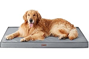 LE SURE Lesure Waterproof Dog Bed Extra Large - Outdoor XL Dog Crate Mattress with Removable Oxford Washable Fabric Cover, Human Sized Pillow Bed for Travel Outside, Grey, 112x81x7.6cm