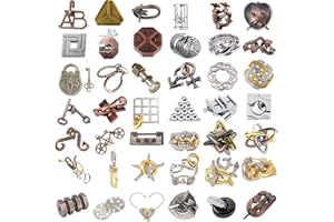 Rompecabezas Metal, Joyeee Brain Teaser Puzzle Desbloqueo Enclavamiento Desenreda Juego IQ Entrenamiento, Juguetes de Educativa Inteligencia para Adultos y Niños Challenge, Dificultad Alta - 42Pcs A