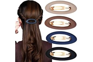 Ypkia Ellipse Lot de 4 barrettes à cheveux pour femme - Cheveux épais automatiques - Grandes barrettes classiques mates - Pour femmes et filles