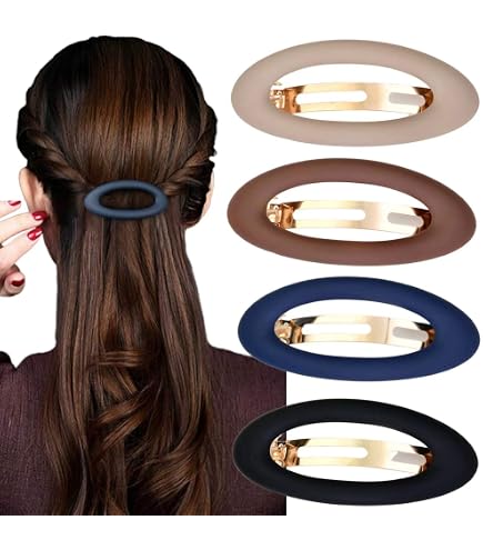 2 Barrettes à Cheveux Géométriques En Métal - Style Bohème Chunky - Accessoire Capillaire Décoratif Argenté Pour Femmes