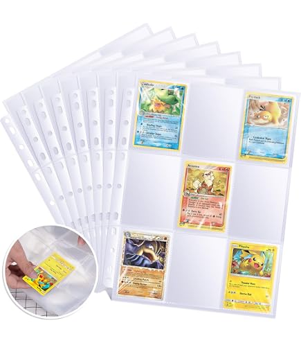40 Pages Protectrices Doubles Faces – 720 Pochettes – 11 Trous – PP Transparent – Pour Cartes Pokemon, Sport, Jeux