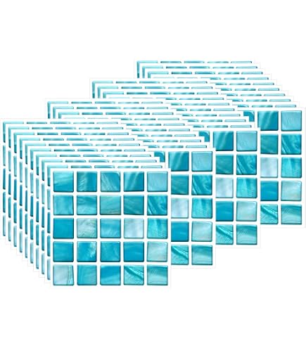 EasyLife – 40 Adesivi Da Parete Mosaico 10x10 Cm – Impermeabili E Autoadesivi Per Cucina E Bagno – Decorazione Per Piastrelle, Vetro, Legno, Set 10 Fogli - 3