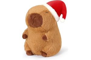 shownicer Plüschtier Capybara Kuscheltier Weihnachten Stofftier Kawaii Capybara Plüsch Kissen Spielzeug Geschenk für Erwachsene Kinder 3+ Jahre (Weihnachten, 25cm)