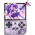 RG35XX 3.5 Inch IPS Retro Handheld Game Console Classic Emulator Preloaded Handheld Video Game System with Portable Case 64+128GB(Transparent Purple)