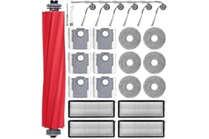 UPUPDAY Accessoires pour Roborock QV 35A / QV 35S, 1 Brosse Principale 6 Sacs à Poussière 4 Filtre 6 Serpillères 6 Brosses Latérale