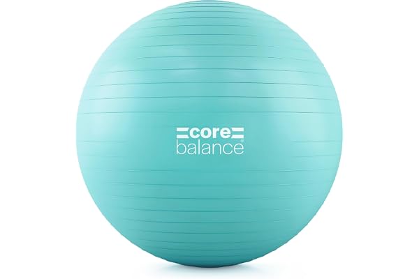 Core Balance, Ballon d’Exercices pour Entraînement Gymnastique, Fitness, Yoga, Grossesse - Antidérapant/Anti-Éclatement - Diamètre Disponible : 55cm 65cm 75cm 85cm avec 1 x Pompe