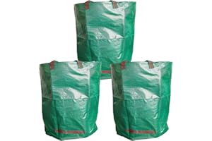 ANSIO Garden Waste Bags 272L Pack of 3 Heavy Duty Garden Bags, Reusable Garden Sacks with Handles, Ideal for Collecting Garden Waste, Plant waste grass and Leaves - Garden Bin Bags