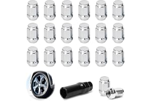 Yooyan 20 hjulmuttrar M12 x 1,5, hjulmutterkåpa, 60° konisk krage, för Ford, Chrysler, Toyota, Hyundai, Kia, Honda