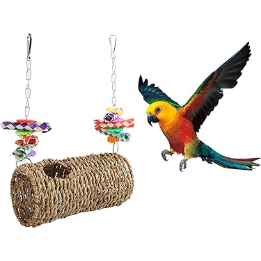 VGECEE Vogelspeelgoed schommel hout vogel schommel papegaai speelgoed vogelspeelgoed hangend parkiet papegaaien speelgoed natuur interactief zitplank voor parkieten valkparkieten papegaaien