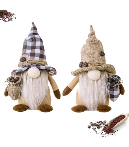 Lotvic Kaffee Wichtel Plüsch - 2 Stück Gnomes Für Kaffeeliebhaber