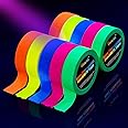 UV Fluorescente Néon Ruban Pour Lumière Noire[10 Rouleaux], Gaffer Tape,Blacklight Réactif Bande, Glow in the Dark Tape, Adhé