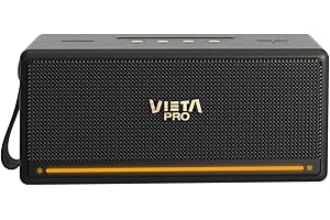 Vieta Pro Altavoz Portátil Bluetooth Potente Retro de 56W, Resistente al Agua, 10H Batería, Micrófono, Estéreo, USB-C, TWS, Compatible con Alexa | Altavoz inalámbrico Autoamplificados Alegro