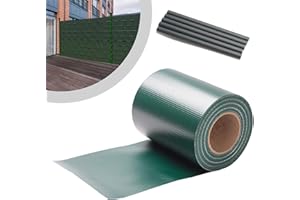 Einfeben Rollo de paneles de protección visual de PVC, 70 m x 19 cm, con 60 clips de fijación, presión a ambos lados, cortavientos y opaco, para valla, balcón, valla de jardín, color verde