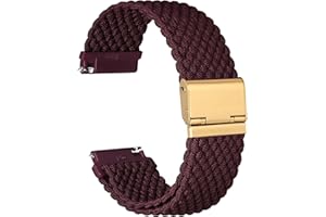 Ayadoo Bracelet de Montre en Nylon Tressé, Bracelet de Montre Tissé Sport à Dégagement Rapide avec Boucle Réglable pour Hommes et Femmes, Largeur 16mm 18mm 19mm 20mm 22mm